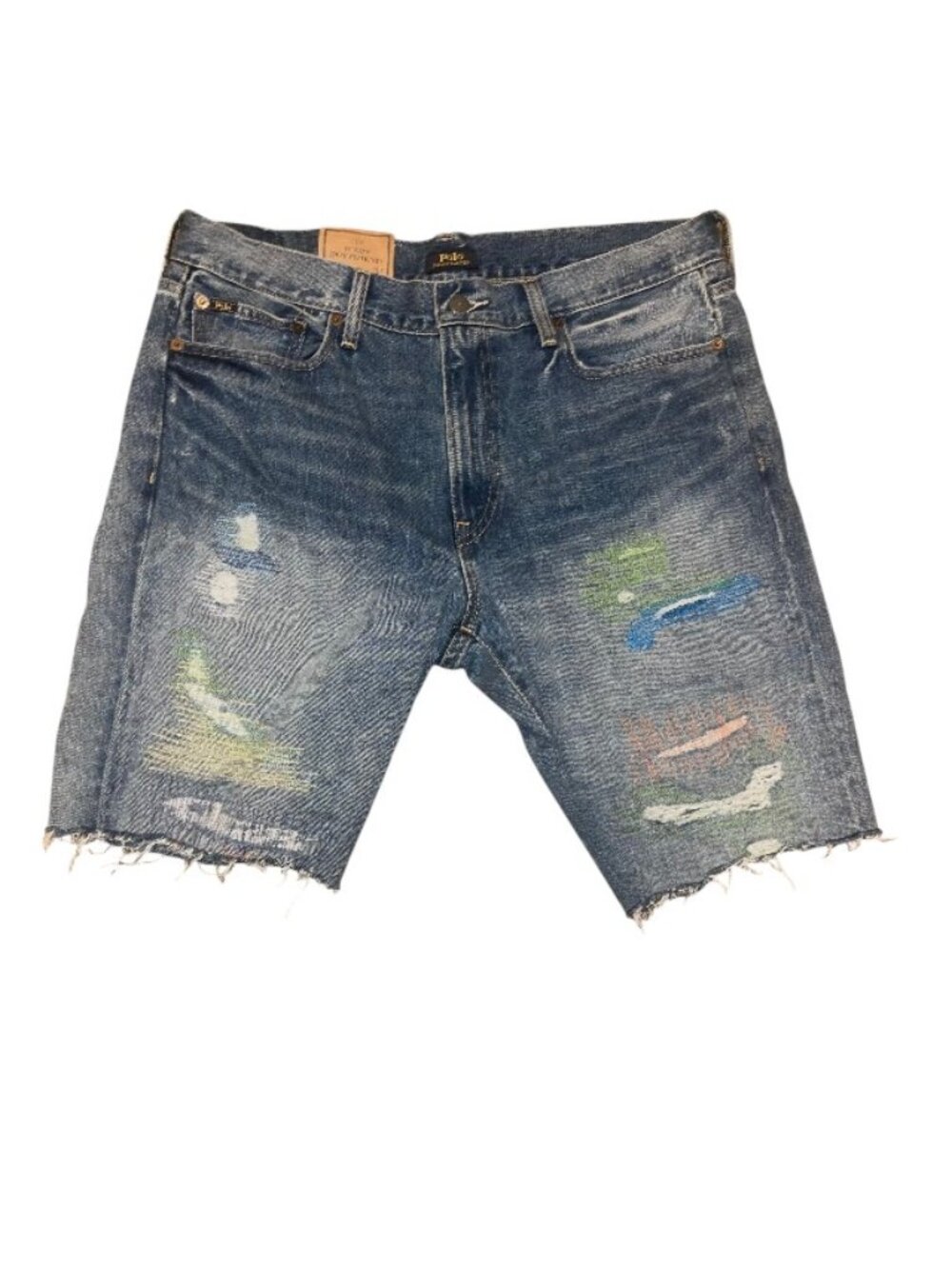 Polo Ralph Lauren Women's Avery Boyfriend Threading Distressed Jeans Shorts
